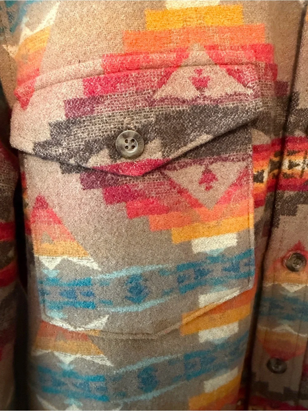 Pendleton Sierra Ridge Fitted Wool Shirt Men's Navajo southwestern M new w/tag - Picture 3 of 6